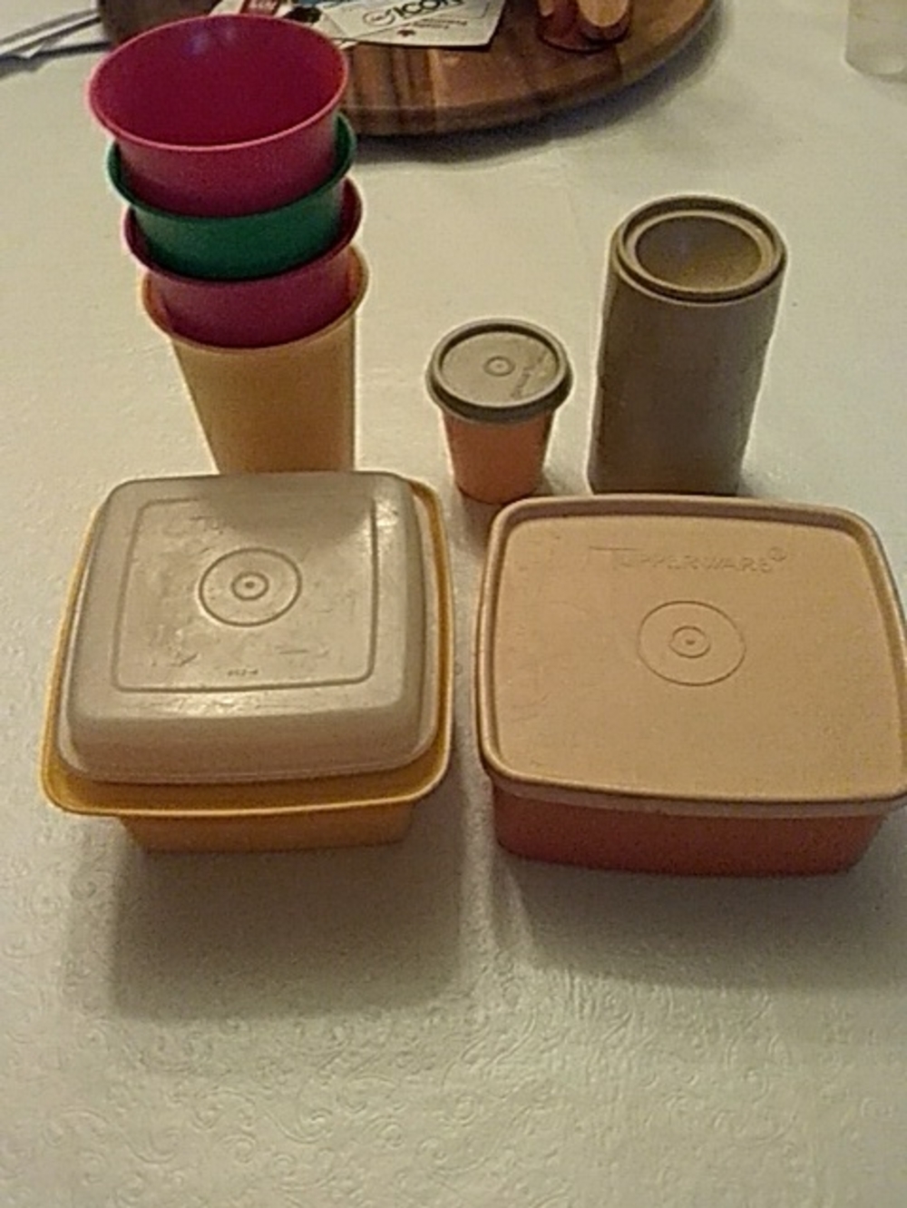 Tupperware Cups, Square Away, Jam Container, Egg Cups, Midget Vintage